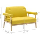 vidaXL Dvosjed od tkanine žuti | shoptok.hr