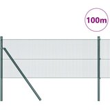 vidaXL Zavarena Ograda s 13 Stupova Zelena 0.4x100 m Čelik | shoptok.hr