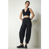  Women's Black Casual Striped Baggy Pants | Shoptok.si