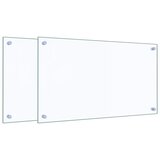  Kuhinjske zaštite od prskanja 2 kom prozirne 70x40 cm staklene | shoptok.hr