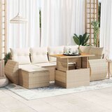  7-dijelni set vrtnih sofa od poliratana s jastucima bež | shoptok.hr