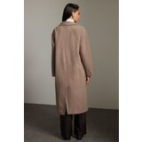 Trendyol Mink Oversize Woolen Wide Cut Long Coat with Shawl | Eponuda.ba