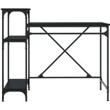  Radni stol s policama crni 105x50x90 cm drvo i željezo | shoptok.hr