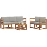  Set vanjskih sofa s jastukom 6 pcs Prirodna i svijetlo siva | Eponuda.com