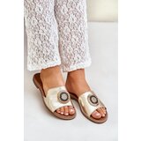Lewski Shoes Leather sandals with decoration on a flat heel Zazoo | Shoptok.si