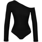 Trendyol Black Jacquard Fitted Asymmetrical Collar Knitted Body Cene'.'