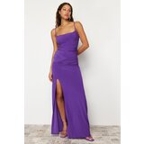 Trendyol Damson Plain Fitted Knitted Evening Dress & Prom Dress Cene