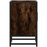 vidaXL Nočna omarica dimljeni hrast 40x31x50 cm inž. les in kovina | Shoptok.si
