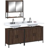 vidaXL 3-dijelni set kupaonskog namještaja boja smeđeg hrasta drveni | shoptok.hr