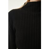  Black Ribbed A-Line Knitwear Dress | Eponuda.ba