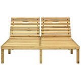  Dvojni ležalnik z blazinami impregnirana borovina | Shoptok.si