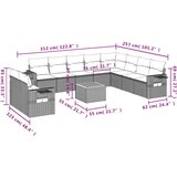 vidaXL 11-dijelni set vrtnih sofa od poliratana s jastucima crni | shoptok.hr