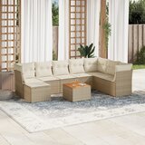 vidaXL 9-dijelni set vrtnih sofa s jastucima bež od poliratana | shoptok.hr