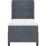 vidaXL Podložna postelja z vzmetnico Temno siva 80x200 cm Žamet | Shoptok.si