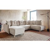 Miuform Bež sklopiva kutna garnitura od samta (s desnim kutom/u obliku slova "U") Lazy Lukka – | shoptok.hr