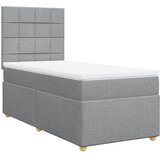  Box spring krevet s madracem svjetlosivi 90x190 cm od tkanine | shoptok.hr