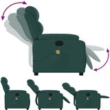  Masažni naslonjač od tkanine tamnozeleni | shoptok.hr