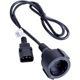 Akyga tok priključni kabel [1x moški konektor IEC\, C14 - 1x varnostna vtičnica] 1.00 m črna, (20414341) | Shoptok.si