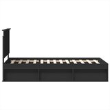  Okvir za krevet Crna 90 x 200 cm Čvrsto borovo drvo | shoptok.hr