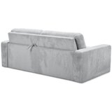 Makamii Svetlo siva raztegljiva sedežna garnitura iz rebrastega žameta 195 cm Nona – | Shoptok.si
