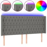  LED uzglavlje tamnosivo 203 x 16 x 118/128 cm od tkanine | shoptok.hr