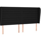  Vzglavje z ušesi črno 203x23x118/128 cm blago, (20933542) | Shoptok.si