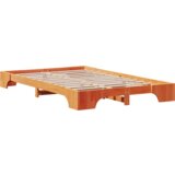  Okvir za krevet Smeđa boja voska Puno drvo 120 x 190 cm Čvrsto | shoptok.hr