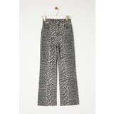 Trendyol Multicolored Leopard Print High Waist Straight Jeans | Shoptok.si