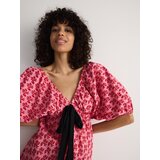 Reserved - Haljina s ukrasnim vezanjem - šaren | shoptok.hr