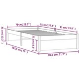  Posteljni okvir medeno rjav iz trdnega lesa 75x190 cm 2FT6, (20646331) | Shoptok.si