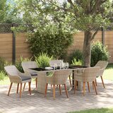 vidaXL Vanjski set za objedovanje 7 pcs Svjetlosiva 190 x 80 x 74 cm | shoptok.hr