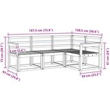  Set vanjskih sofa 4 pcs Bijela 187,5 x 128,5 x 73 cm | shoptok.hr