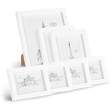 Casa Chic Chalcot, komplet 7 okvirjev za slike, 3 velikosti, pravokotna oblika, paspartu, pravi les Cene