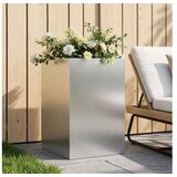 vidaXL Vrtna saksija Srebrna 50 x 50 x 75 cm Pocinčani čelik - Pocinčani čelik 50 x 50 x 75 cm 1 | shoptok.hr