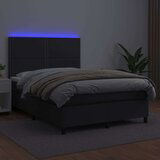  Box spring postelja z vzmetnico LED črna 140x200cm umetno usnje, (20726479) | Shoptok.si