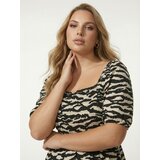 Sinsay Vzorkasta midi haljina s naborima | shoptok.hr