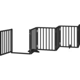  Vrata za pse s vratašcima 12 panela sklopiva 600 cm drvo topole Crna 50 x 60 x 2 cm | Shoptok.si
