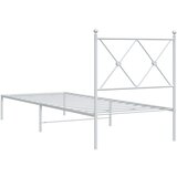  Metalni okvir krevet bez madraca s uzglavljem bijeli 75x190 cm | shoptok.hr