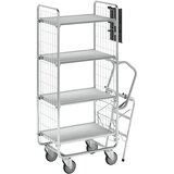 HelgeNyberg voziček z lestvijo SERIJE 100, 4 police, DxŠxV 890 x 460 x 1585 mm | Shoptok.si