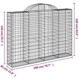  Obokane gabion košare 6 kosov 200x30x140/160cm pocinkano železo | Shoptok.si