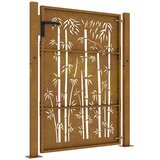  Vrtna vrata 100x125 cm Corten čelik dizajn od bambusa | Eponuda.com
