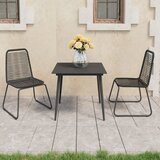  3-dijelni vrtni blagovaonski set od PVC ratana crni | shoptok.hr