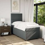 vidaXL Box spring postelja z vzmetnico temno siva 90x190 cm blago | Shoptok.si