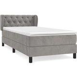Box spring krevet s madracem svjetlosivi 80 x 200 cm baršunasti | shoptok.hr