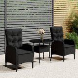 vidaXL 3-dijelni vrtni bistro set od poliratana crni Cijene