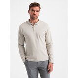 Ombre Men's longsleeve with zippered polo collar - ash | Shoptok.si