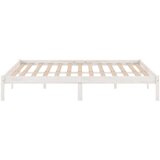 vidaXL posteljni okvir bel iz trdne borovine 135x190 cm UK Double | Shoptok.si