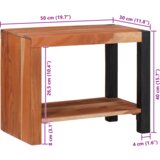 vidaXL Knjižna omara Rjava, Črna 50 x 30 x 40 cm Masiven les akacije | Shoptok.si