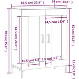  Komoda crna 69 5 x 34 x 90 cm od konstruiranog drva | shoptok.hr