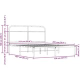  Okvir kreveta bez madraca smeđa boja hrasta 150x200 cm drveni | shoptok.hr